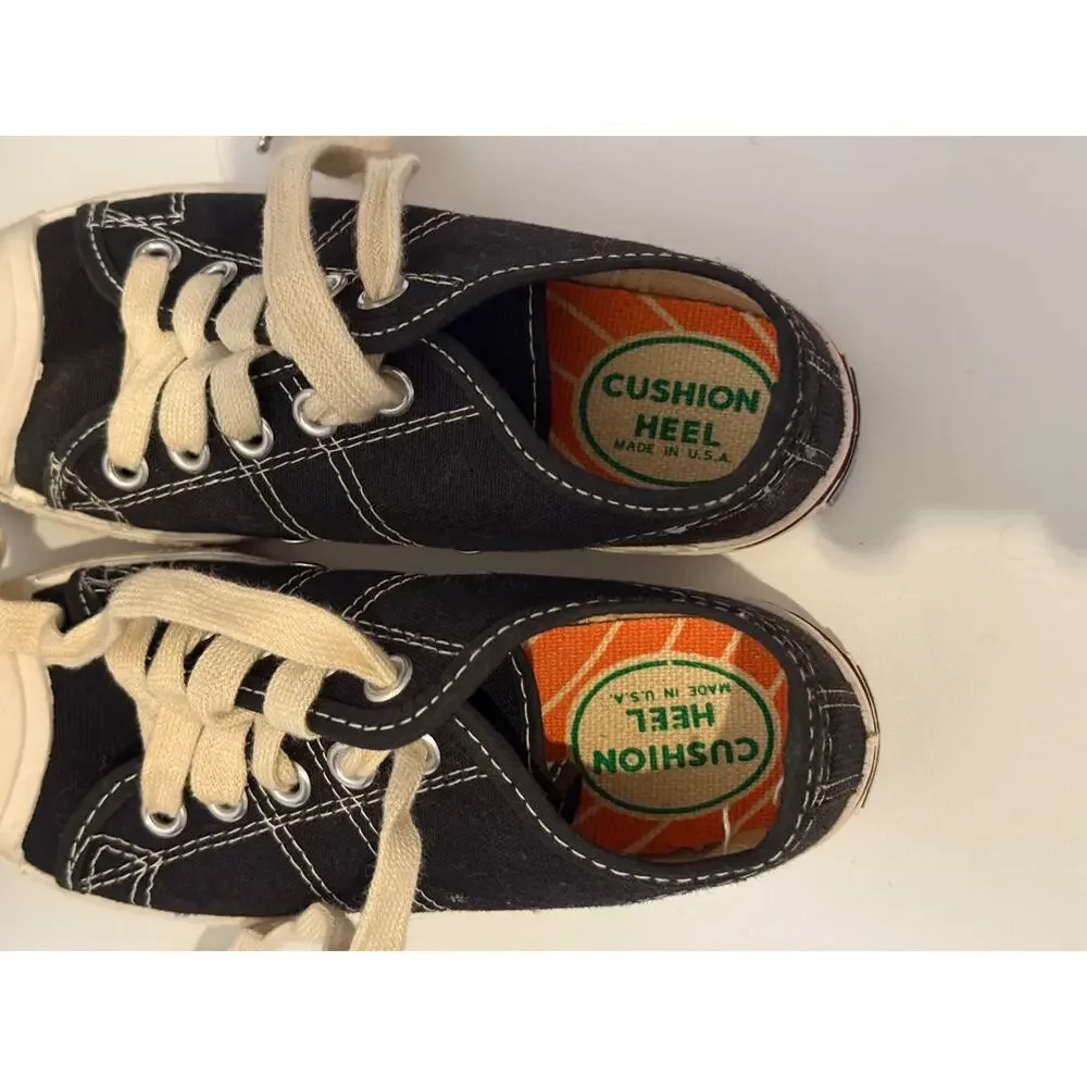 Vintage Converse Kids Size 12 Black Low Top Sneakers w/ Box USA Style